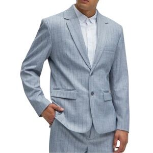 NOVA MEN Roswel Textured Gray Pinstripe Suit Blazer Jacket Size M (40)